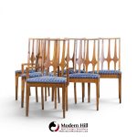 broyhill brasilia mid century walnut dining chairs - set of 6