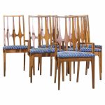 broyhill brasilia mid century walnut dining chairs - set of 6