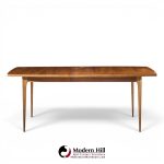 broyhill brasilia mid century walnut expanding dining table with 1 leaf
