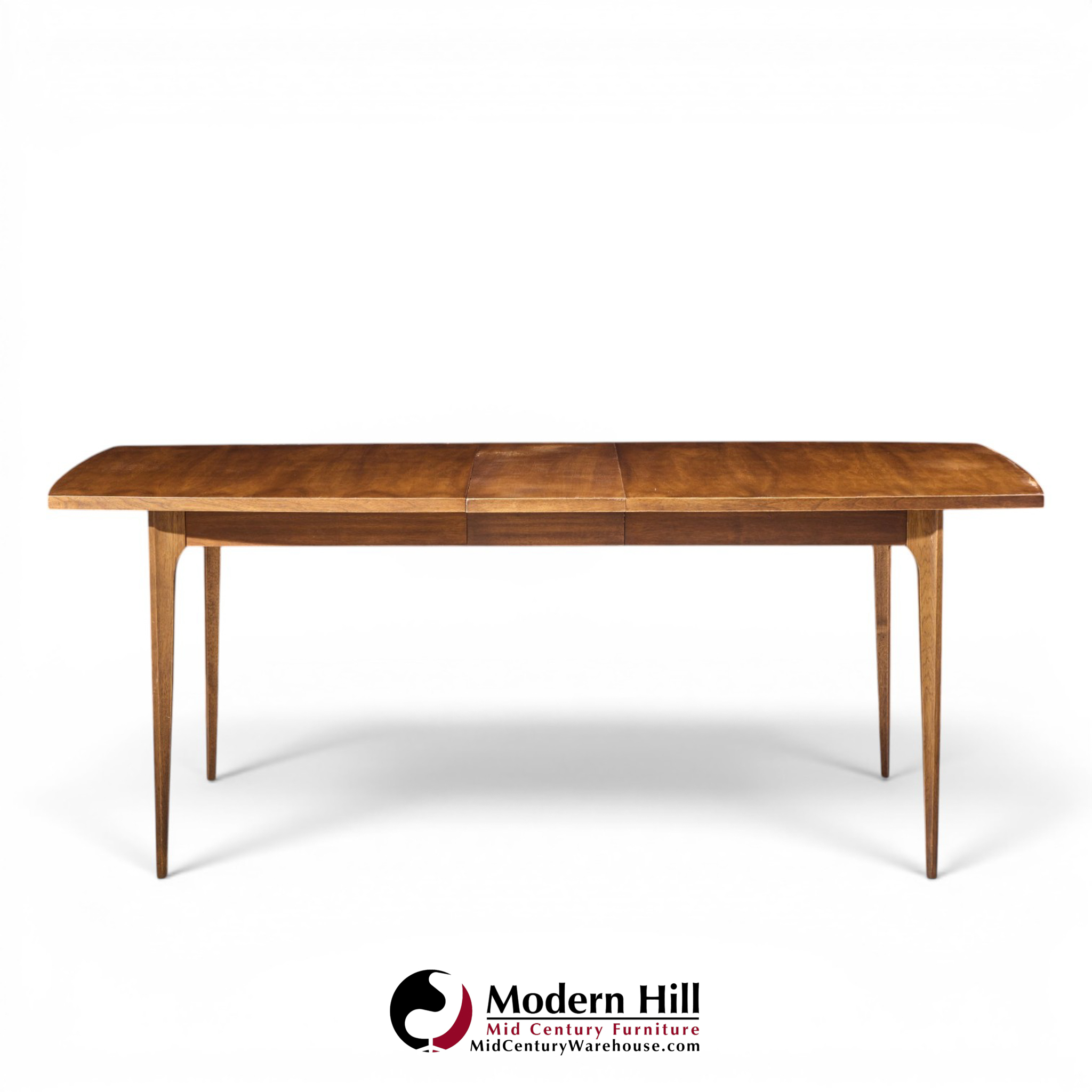 broyhill brasilia mid century walnut expanding dining table with 1 leaf