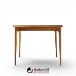 broyhill brasilia mid century walnut expanding dining table with 1 leaf