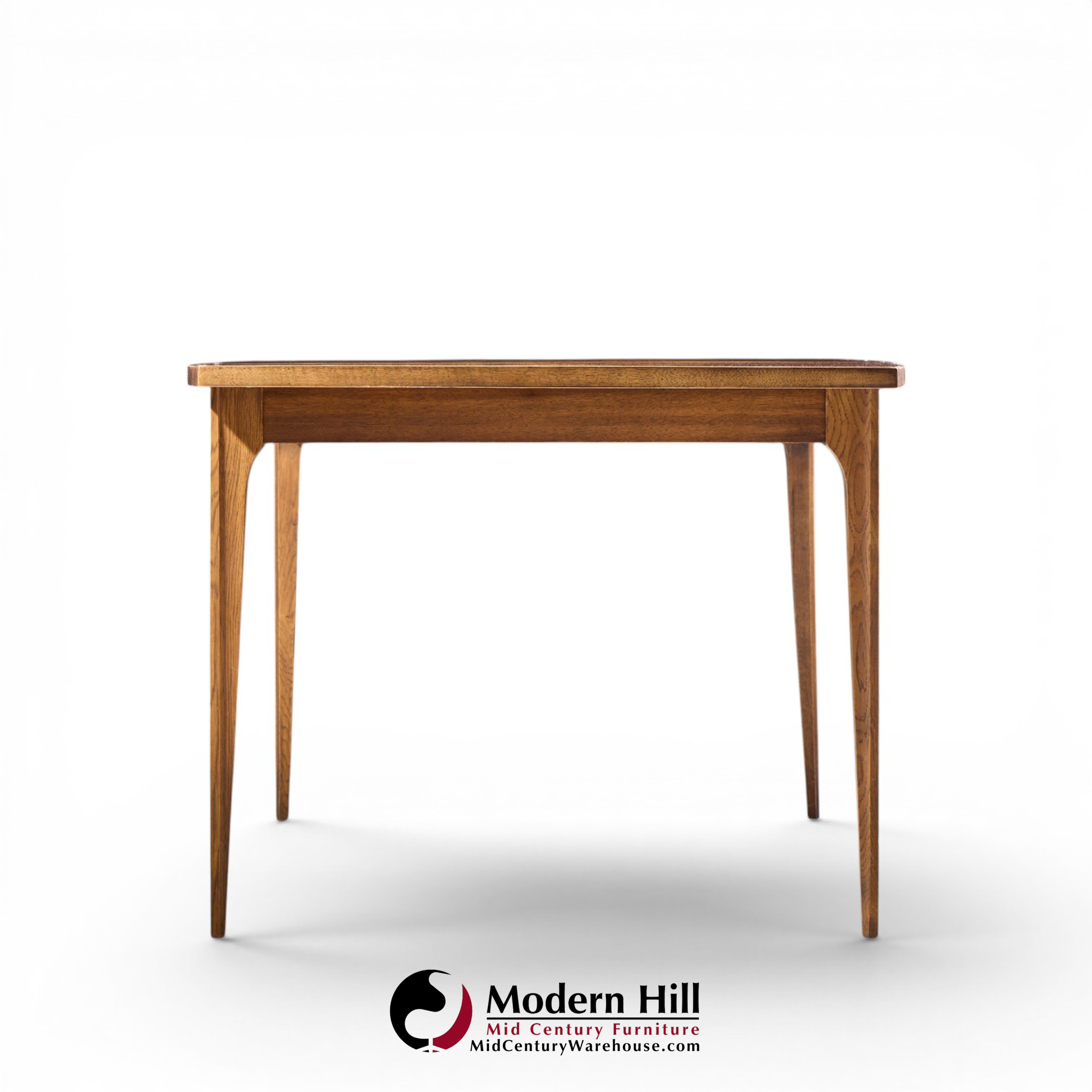 broyhill brasilia mid century walnut expanding dining table with 1 leaf