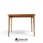 broyhill brasilia mid century walnut expanding dining table with 1 leaf
