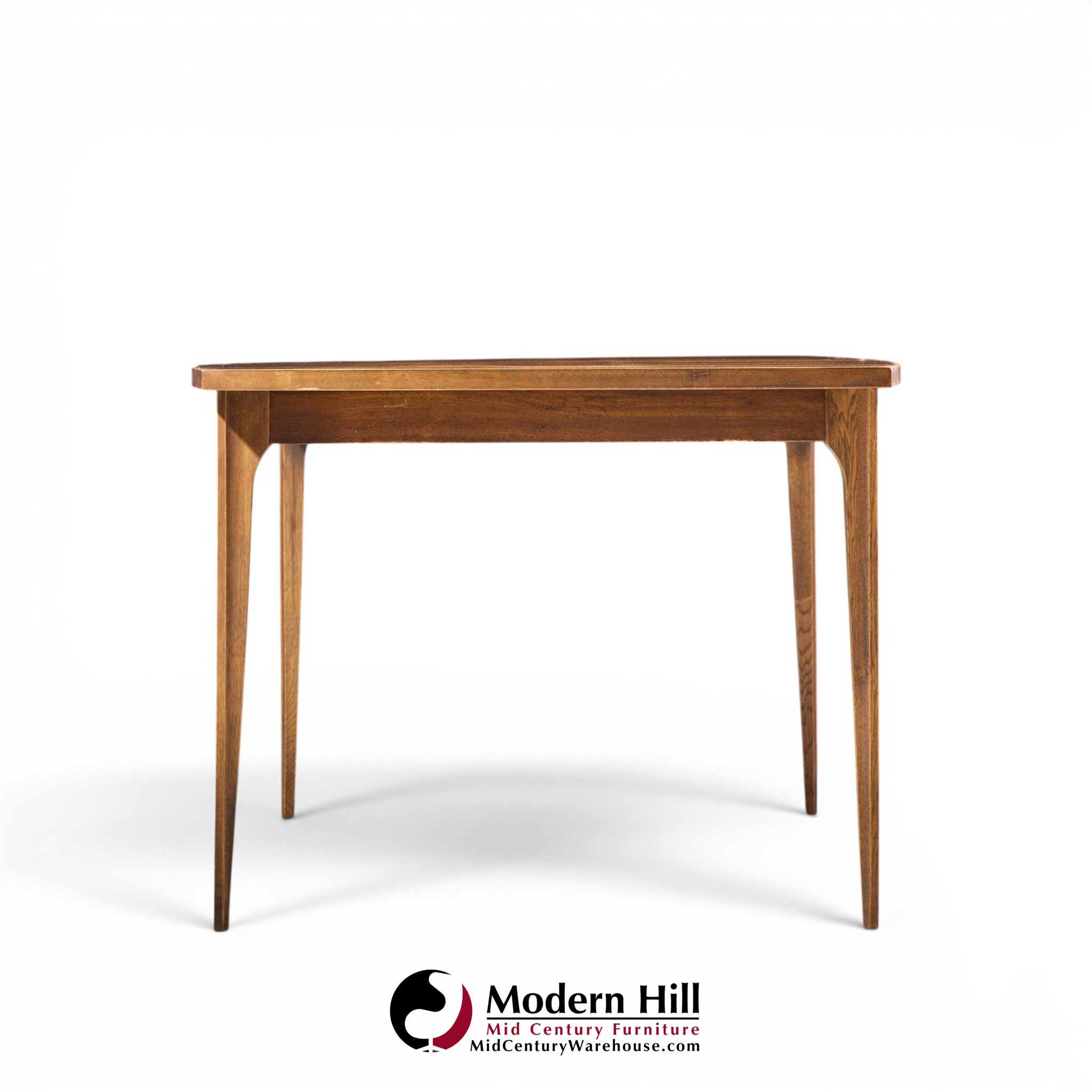 broyhill brasilia mid century walnut expanding dining table with 1 leaf
