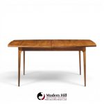 broyhill brasilia mid century walnut expanding dining table with 1 leaf