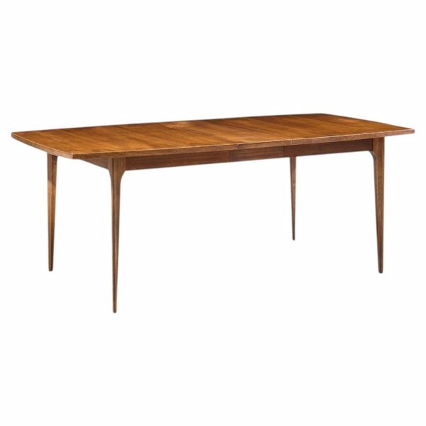 broyhill brasilia mid century walnut expanding dining table with 1 leaf