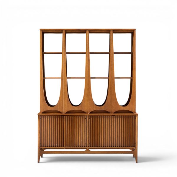 broyhill brasilia mid century walnut room divider