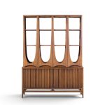 broyhill brasilia mid century walnut room divider