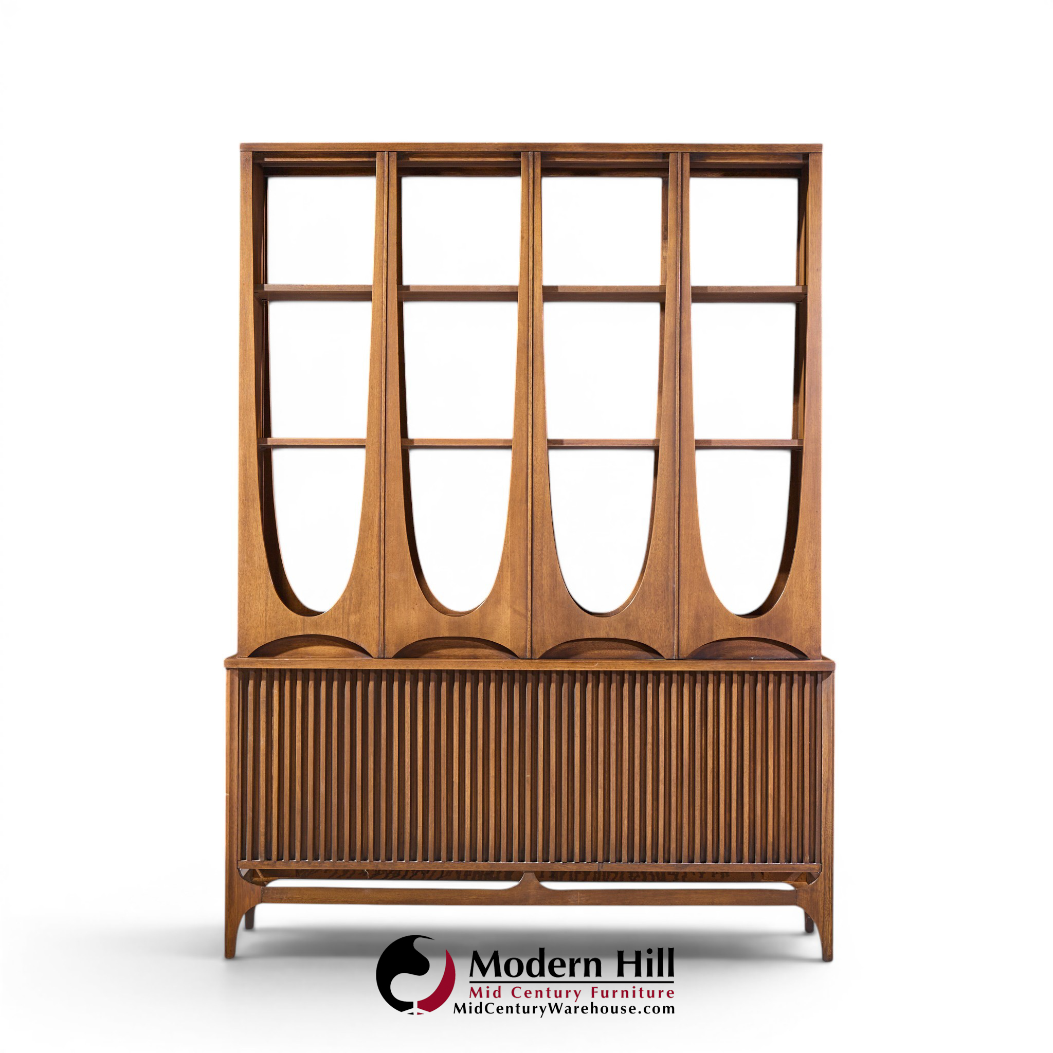 broyhill brasilia mid century walnut room divider