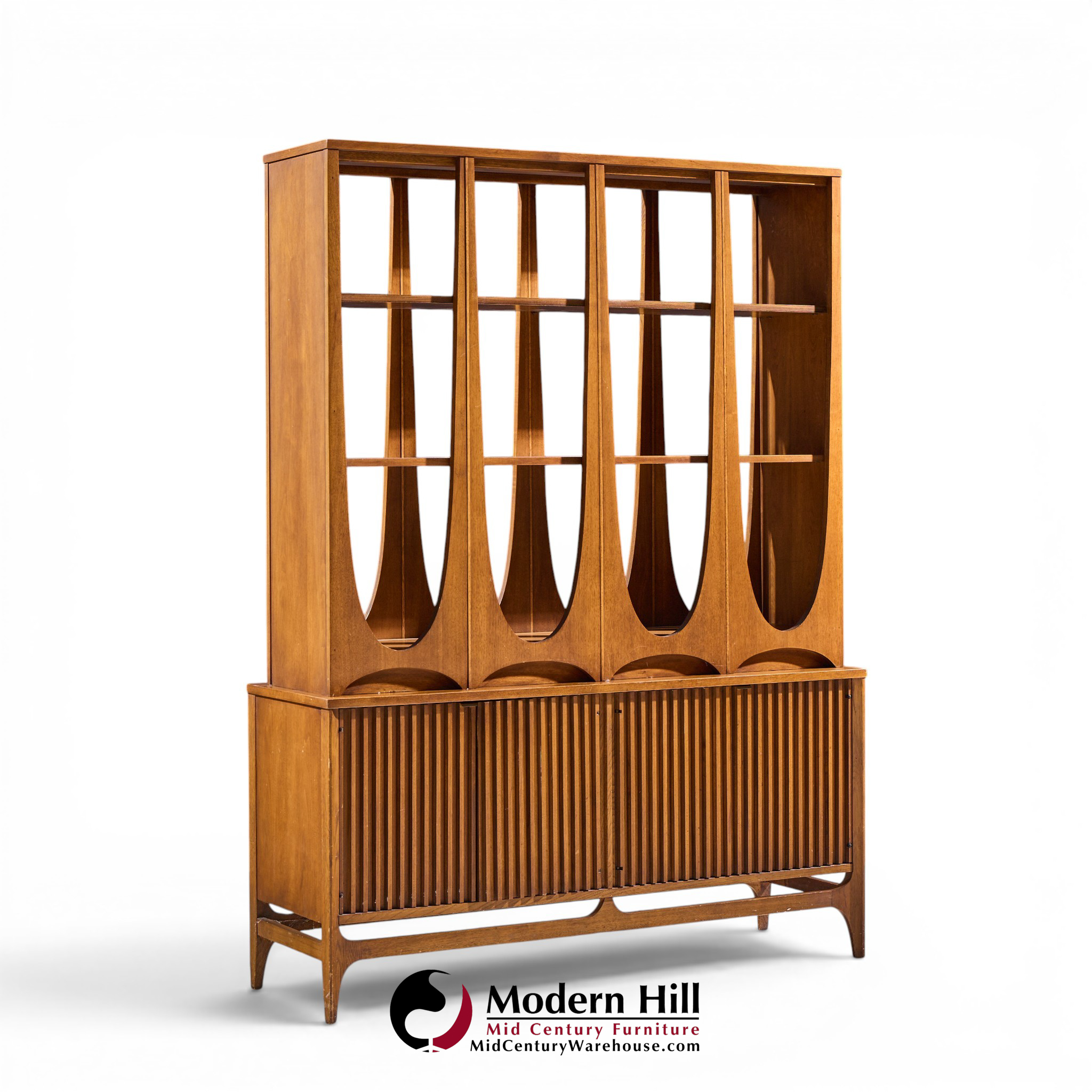 broyhill brasilia mid century walnut room divider