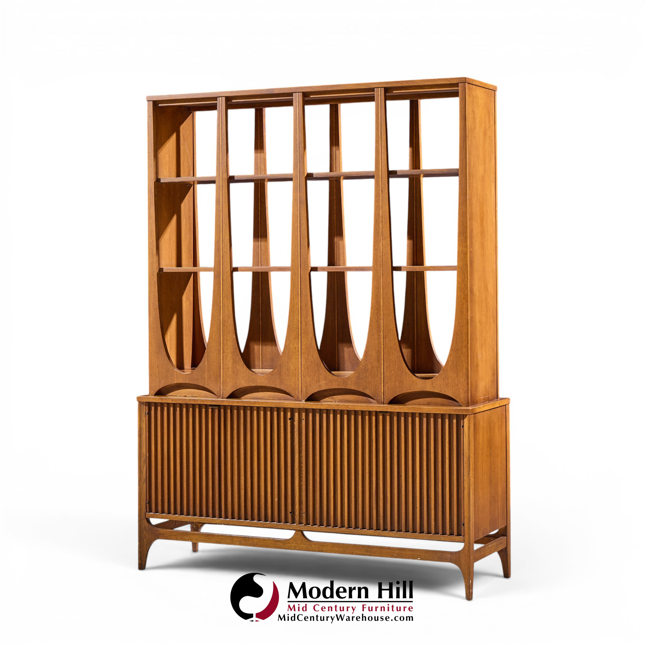 broyhill brasilia mid century walnut room divider
