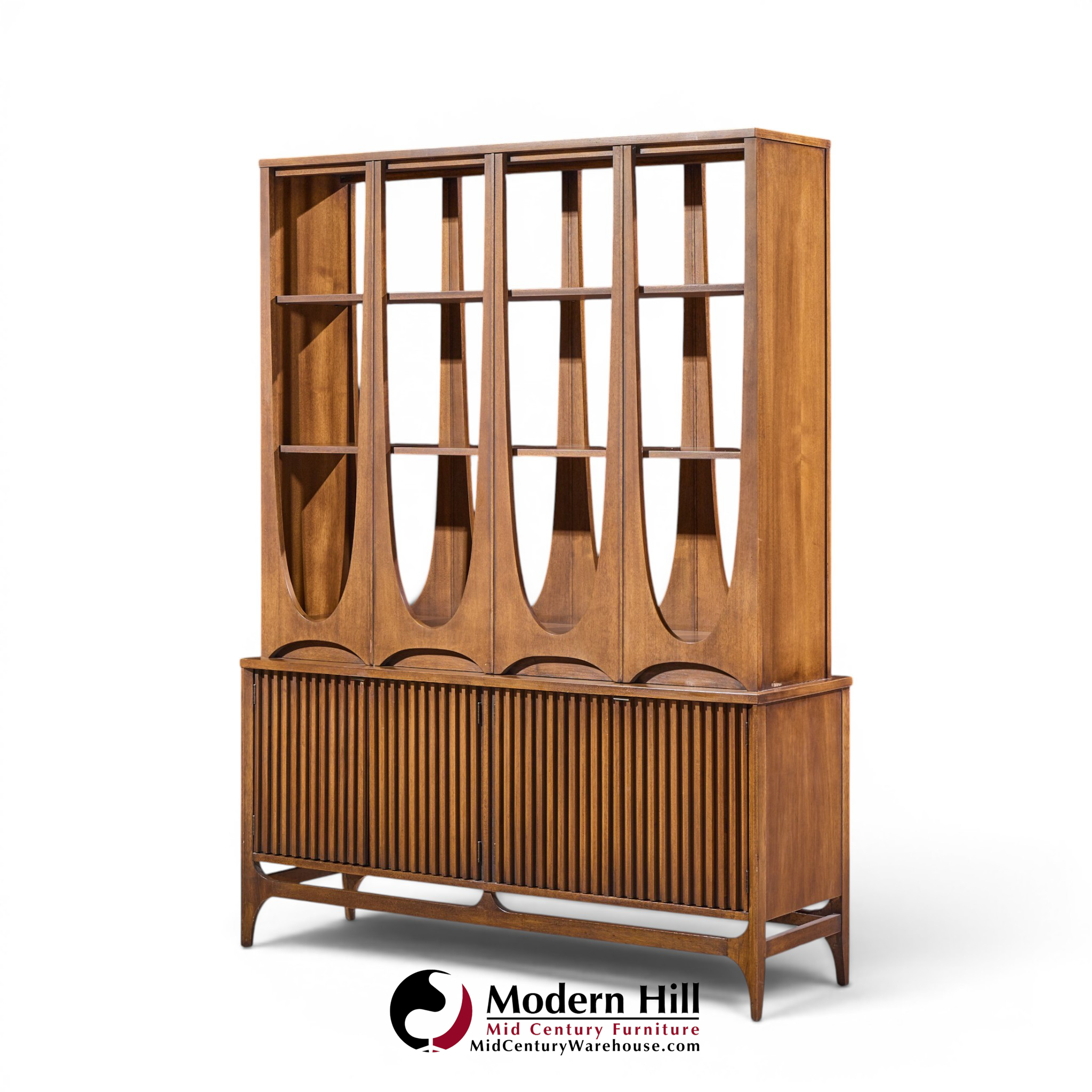 broyhill brasilia mid century walnut room divider