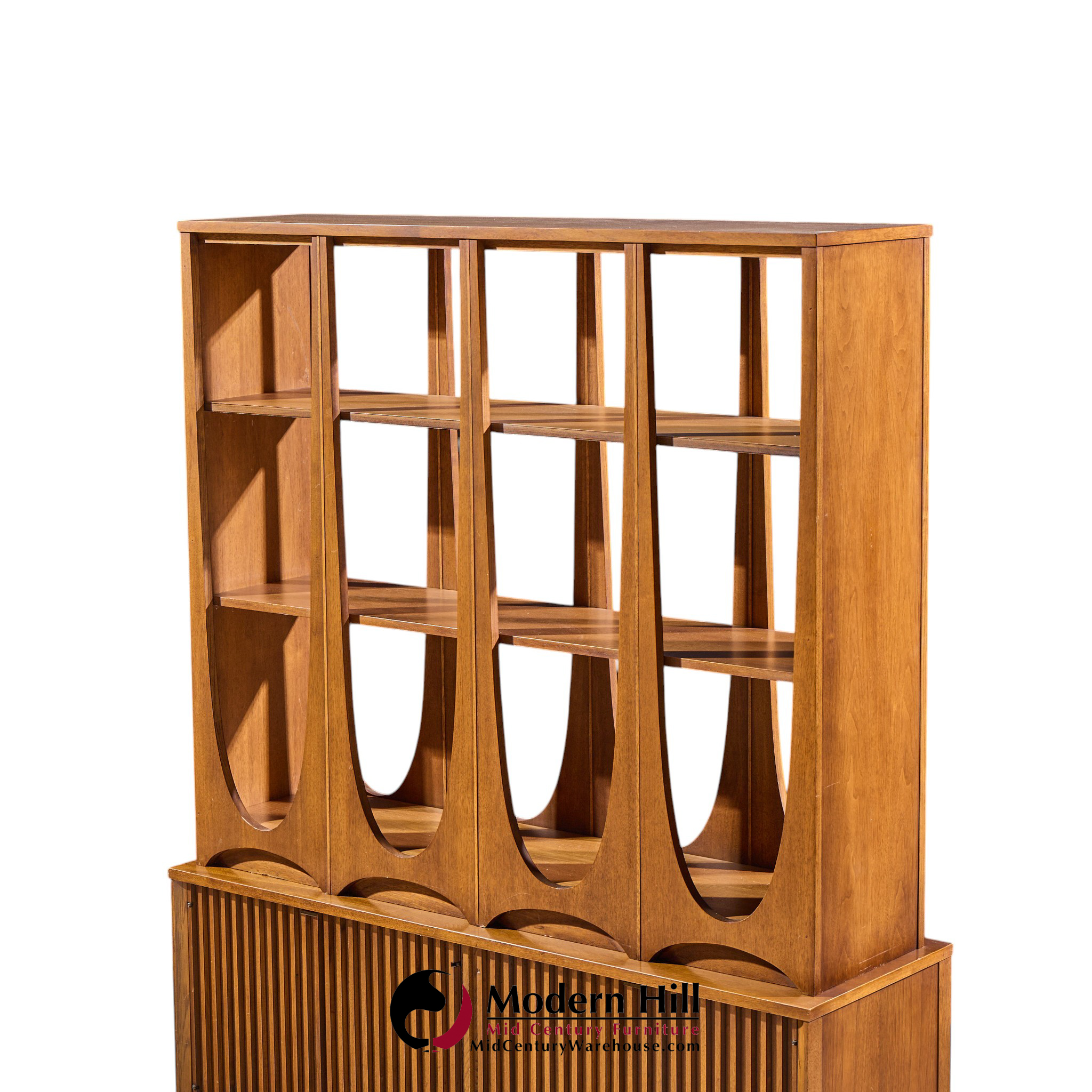 broyhill brasilia mid century walnut room divider
