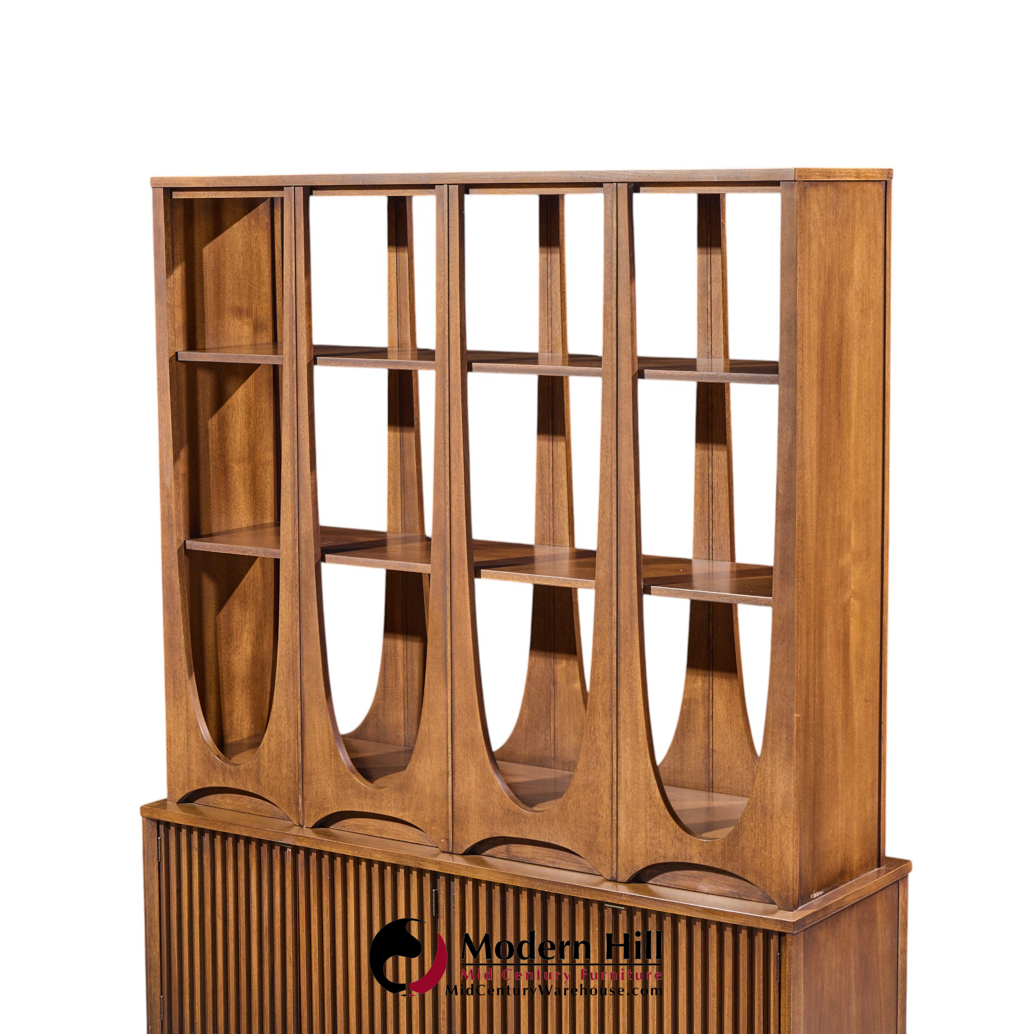 broyhill brasilia mid century walnut room divider