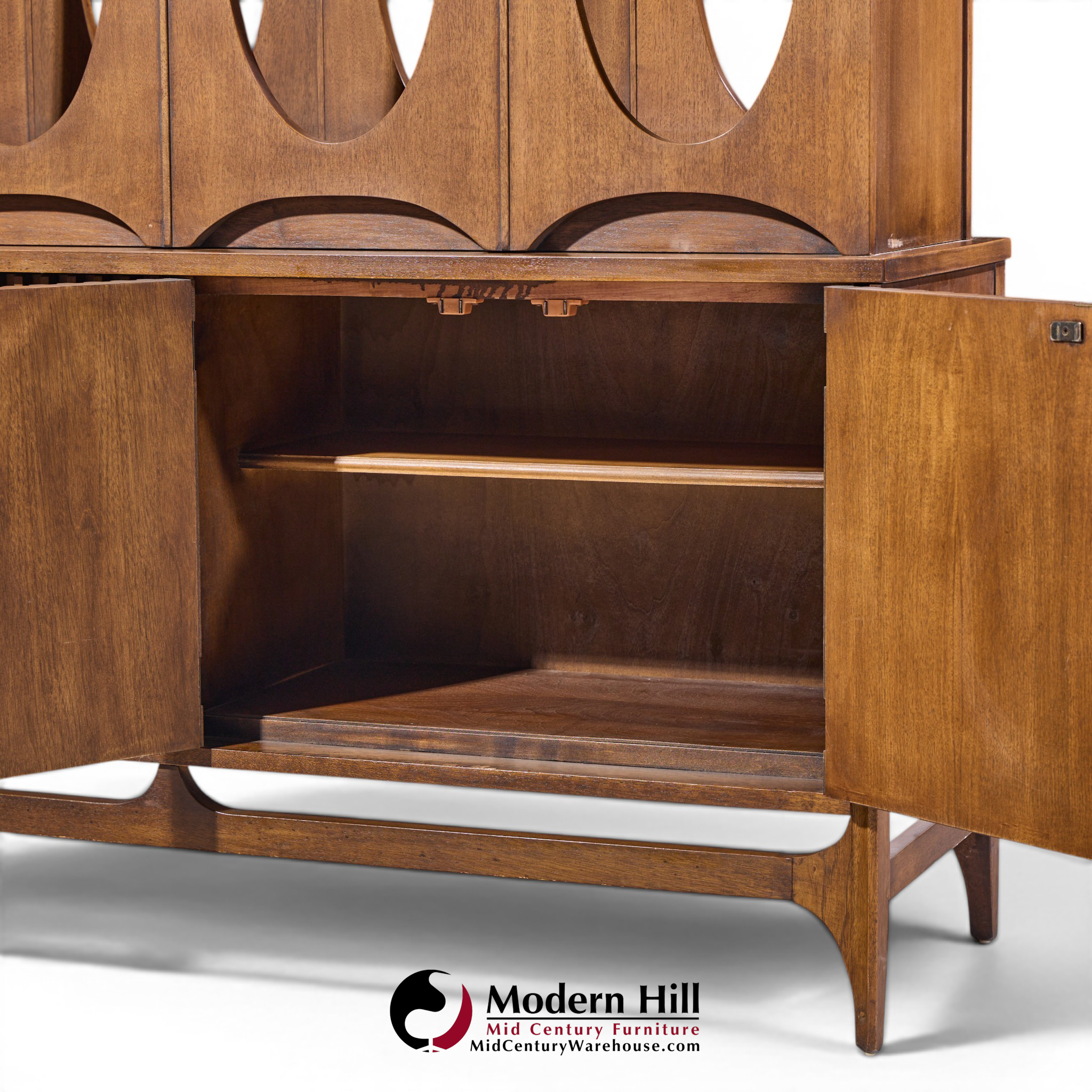 broyhill brasilia mid century walnut room divider