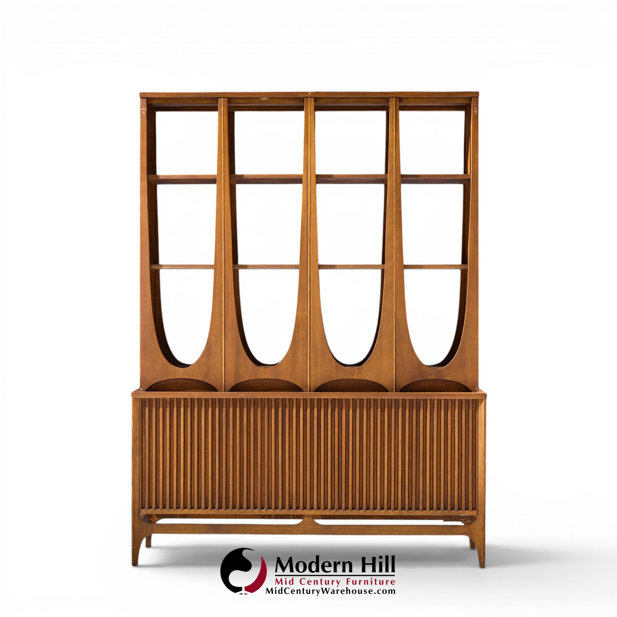 broyhill brasilia mid century walnut room divider