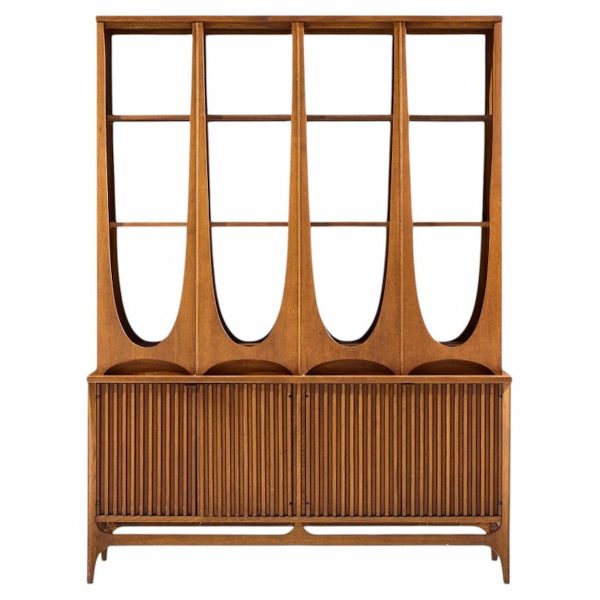broyhill brasilia mid century walnut room divider