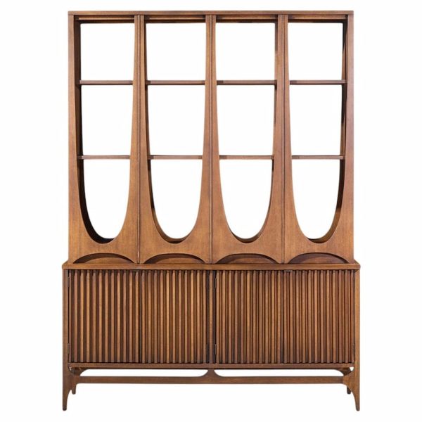 broyhill brasilia mid century walnut room divider