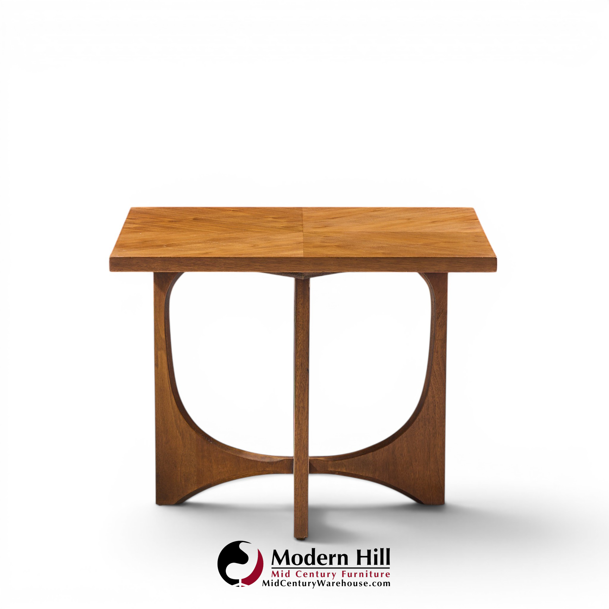 broyhill brasilia mid century walnut side tables - pair
