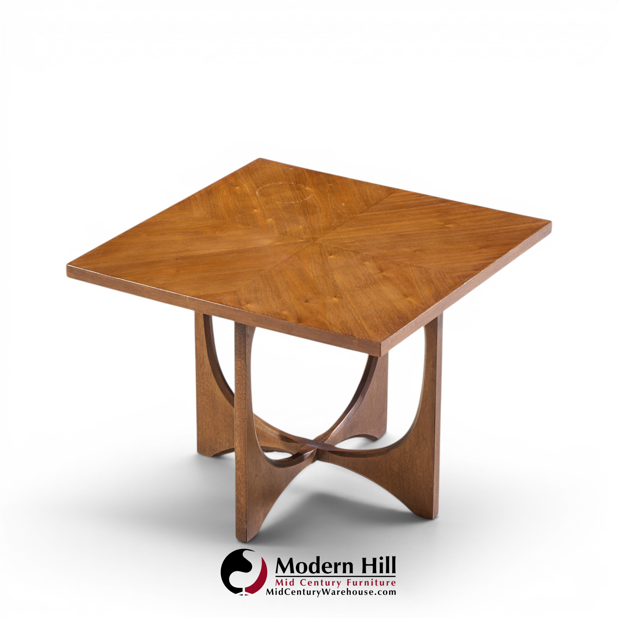 broyhill brasilia mid century walnut side tables - pair