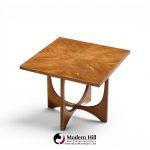 broyhill brasilia mid century walnut side tables - pair