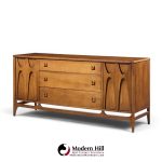 broyhill brasilia mid century walnut and brass 66 inch credenza