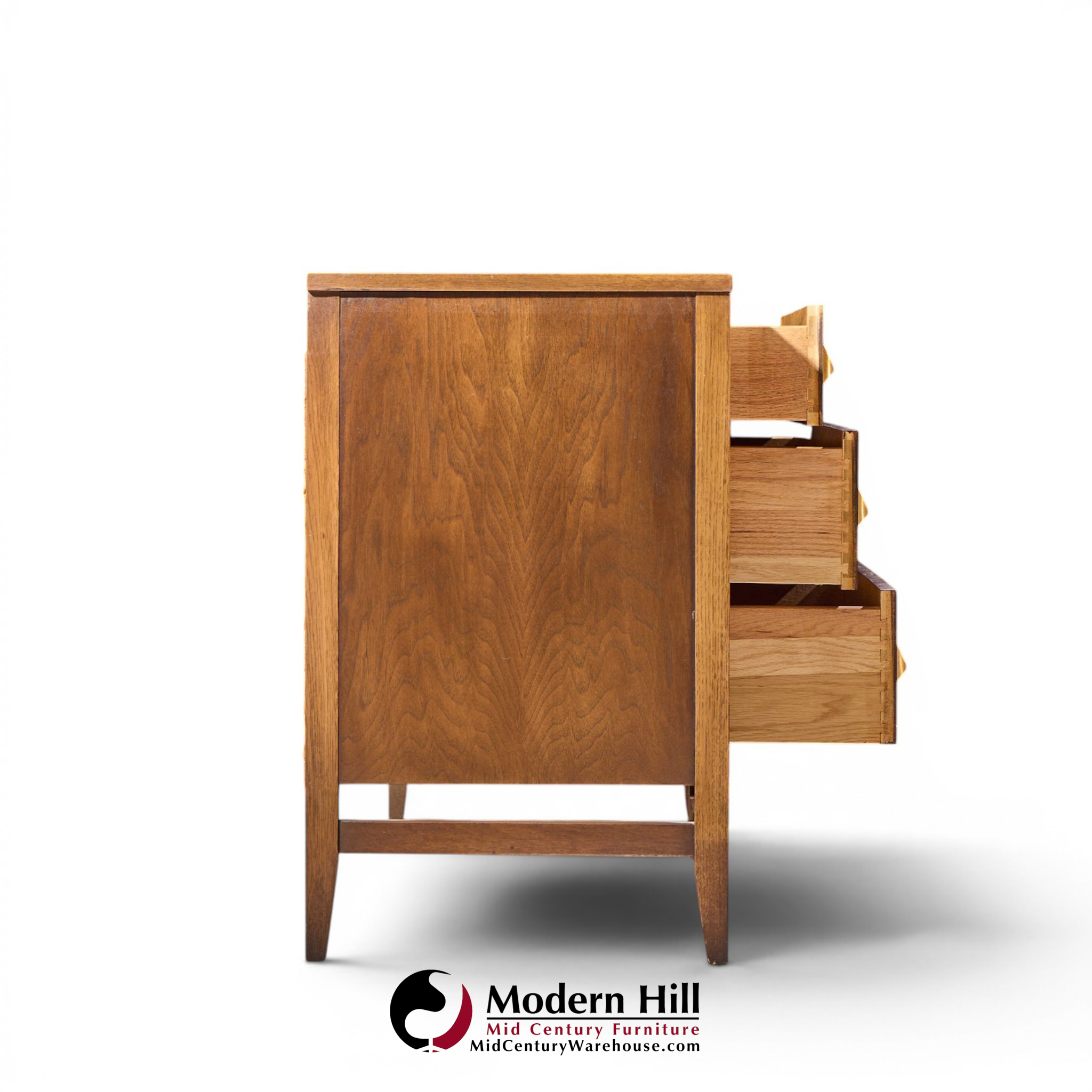 broyhill brasilia mid century walnut and brass 66 inch credenza