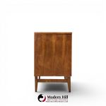 broyhill brasilia mid century walnut and brass 9-drawer lowboy dresser