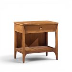 broyhill brasilia mid century walnut and brass nightstand