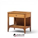 broyhill brasilia mid century walnut and brass nightstand