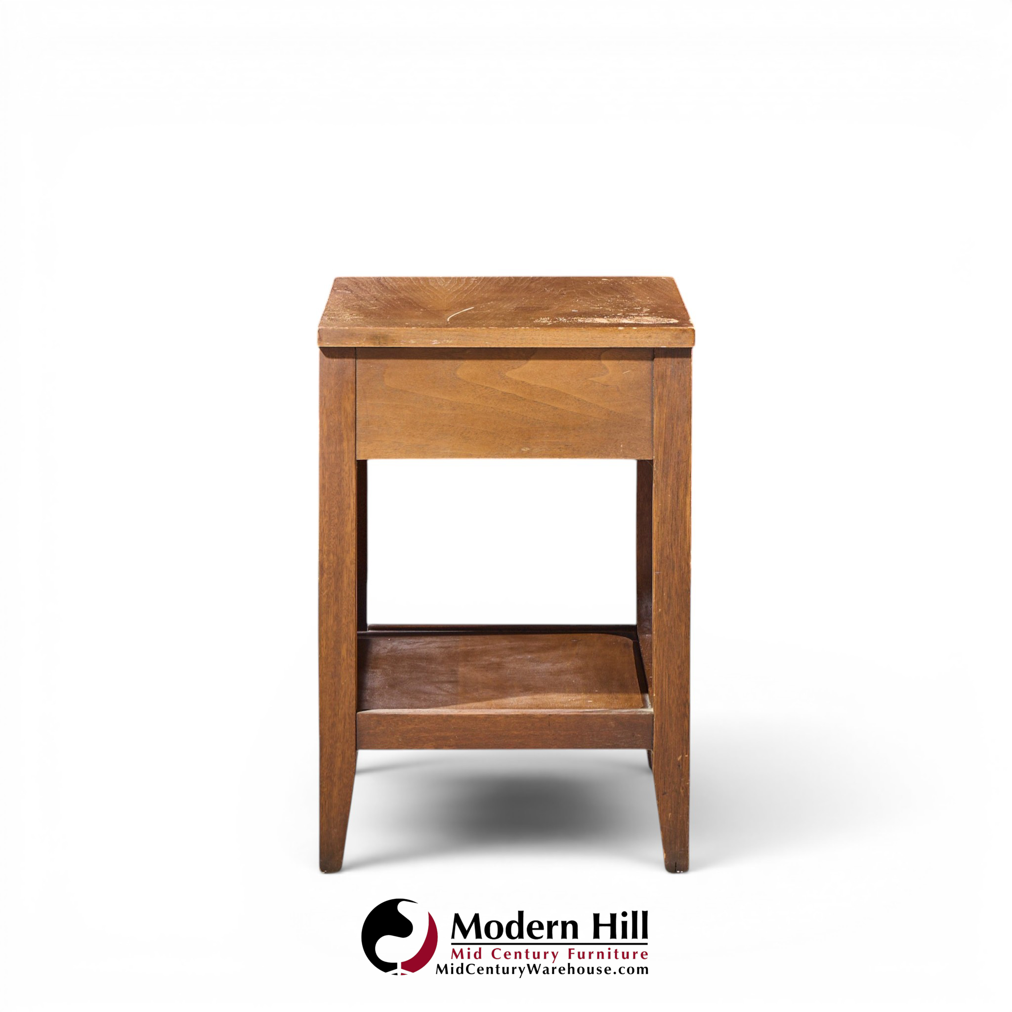 broyhill brasilia mid century walnut and brass nightstand