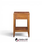 broyhill brasilia mid century walnut and brass nightstands - pair