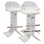 charles hollis jones for hill manufacturing mid century lucite barstools - set of 3
