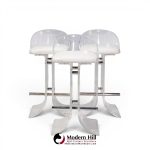 charles hollis jones for hill manufacturing mid century lucite barstools - set of 3