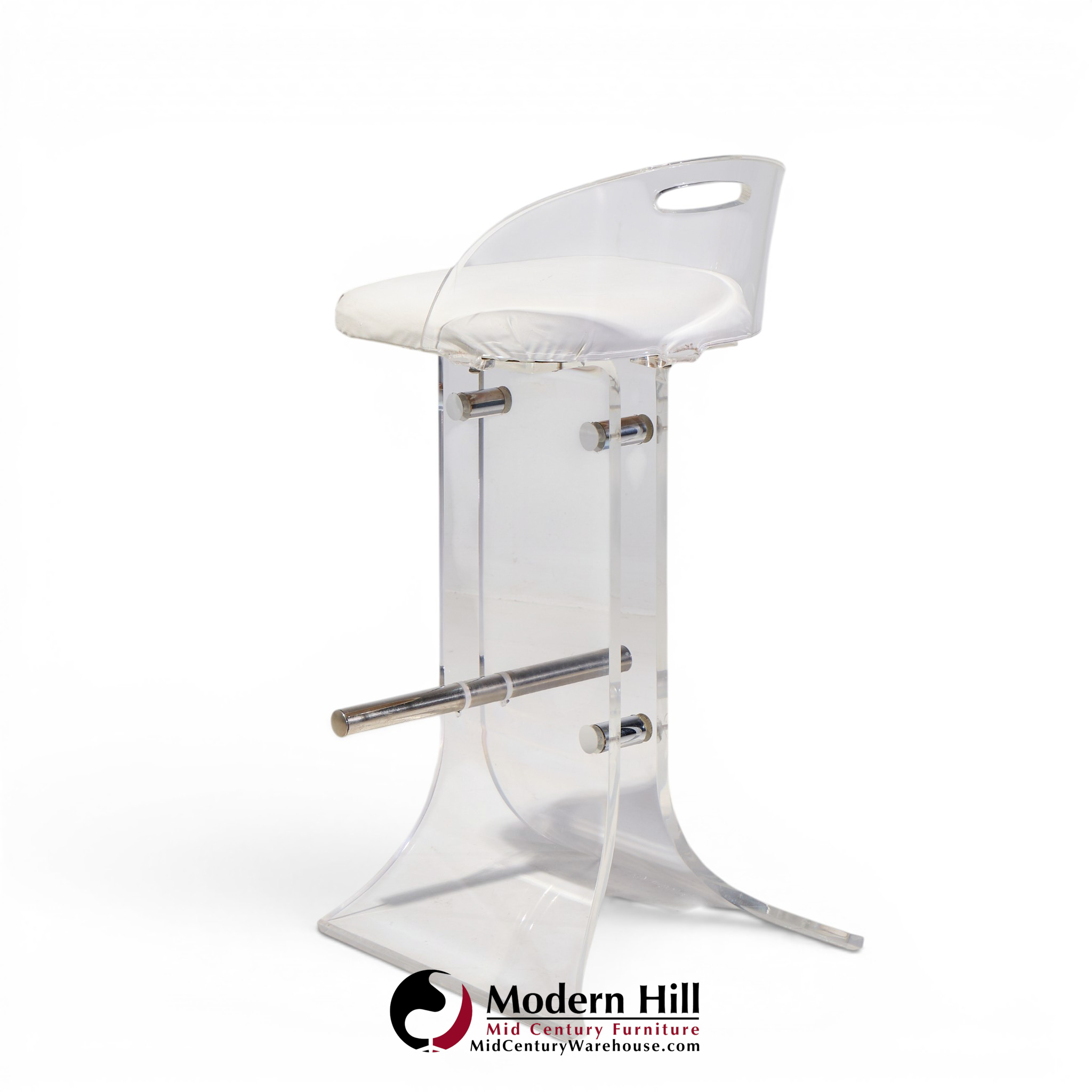 charles hollis jones for hill manufacturing mid century lucite barstools - set of 3