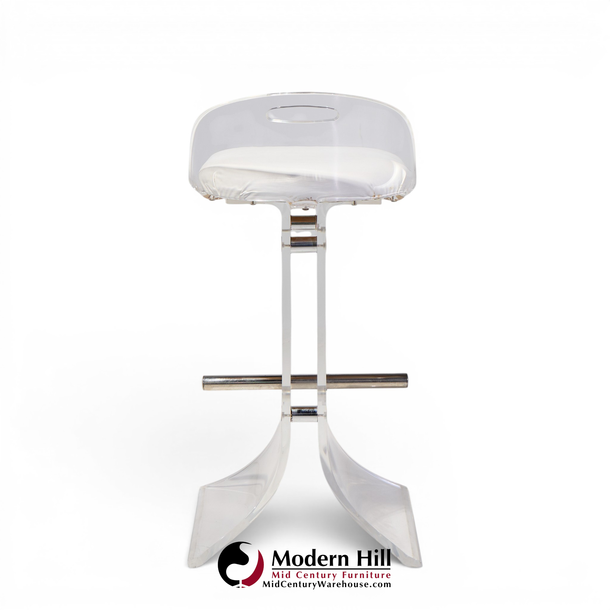 charles hollis jones for hill manufacturing mid century lucite barstools - set of 3