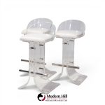 charles hollis jones for hill manufacturing mid century lucite barstools - set of 3