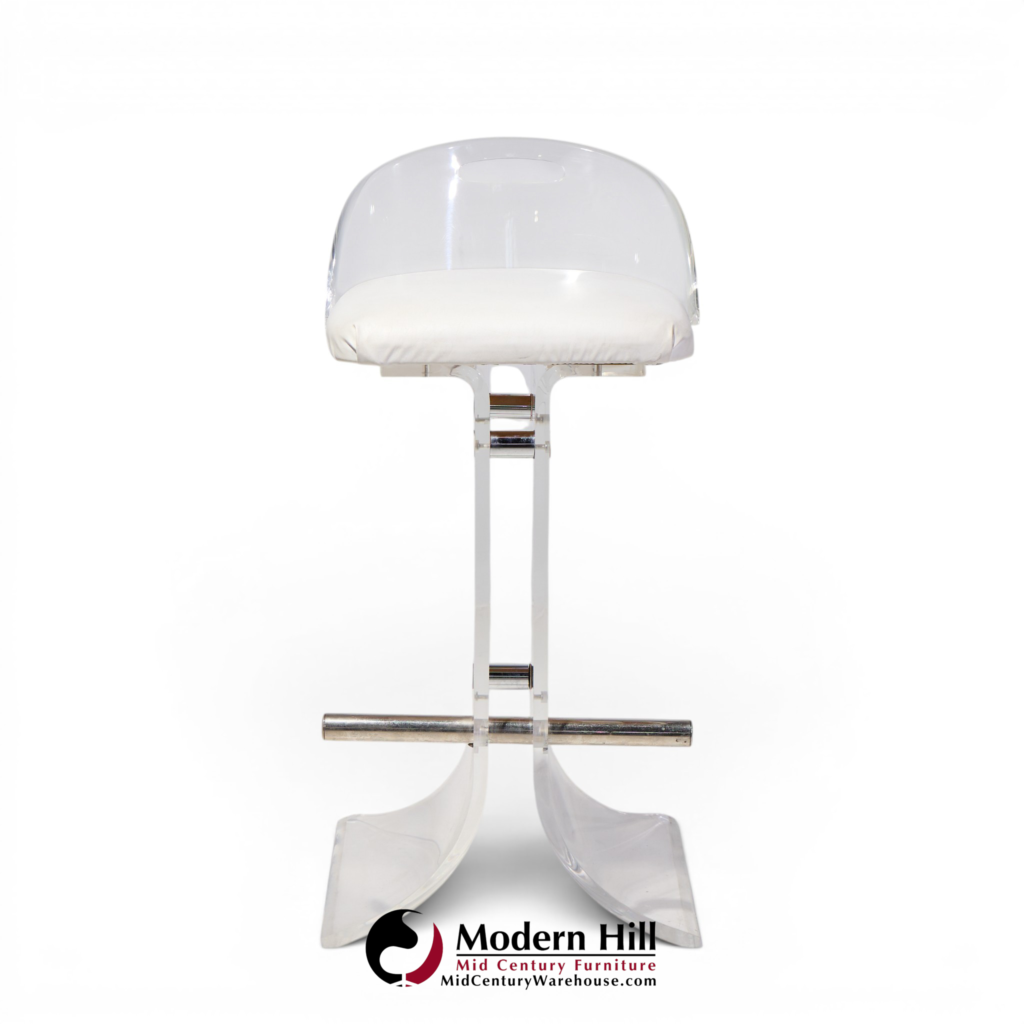 charles hollis jones for hill manufacturing mid century lucite barstools - set of 3