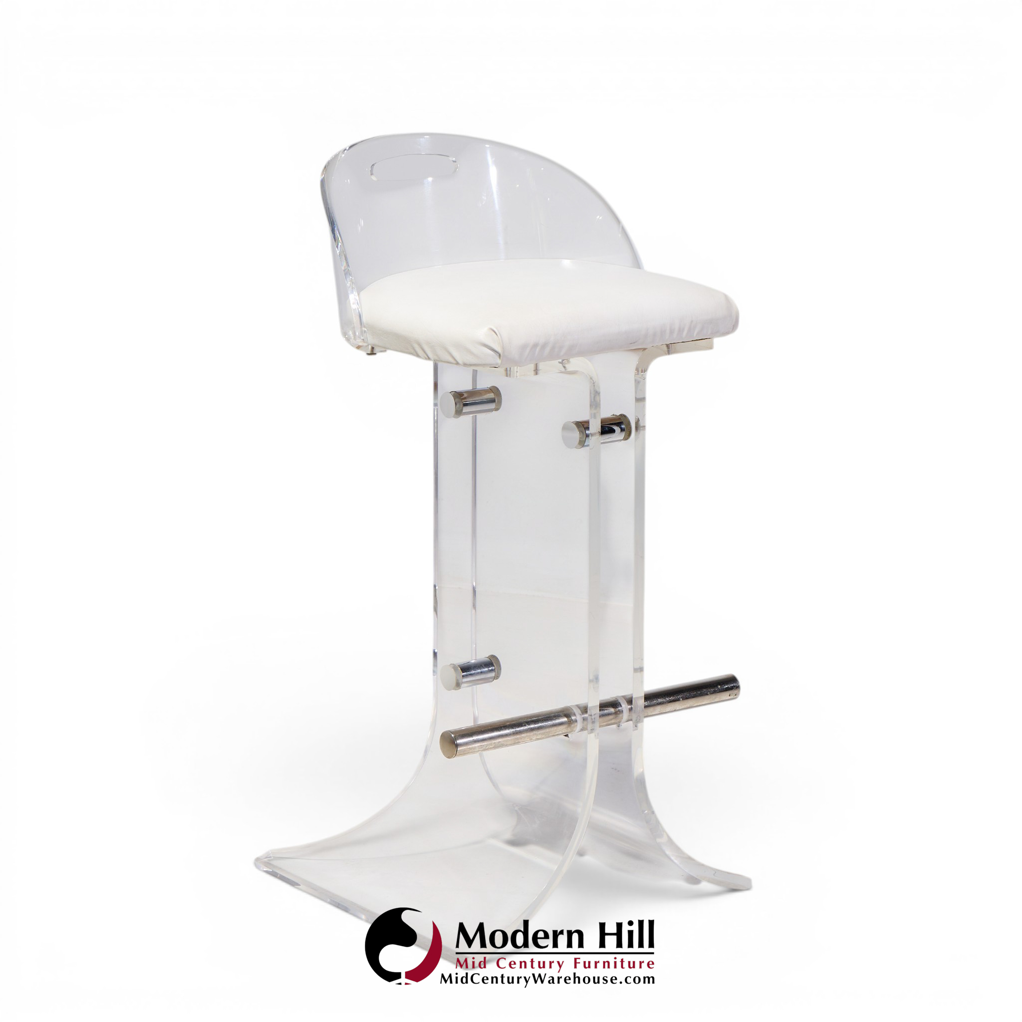 charles hollis jones for hill manufacturing mid century lucite barstools - set of 3