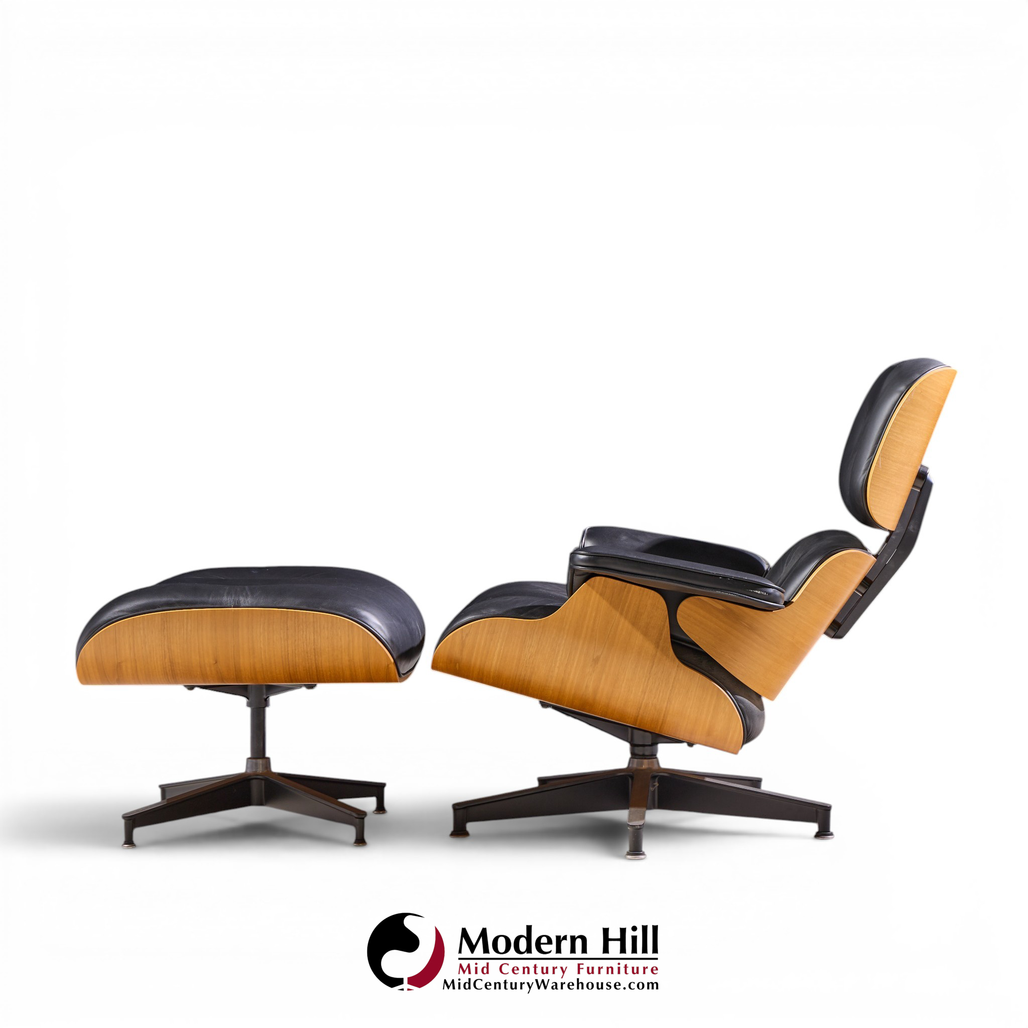 charles & ray eames for herman miller eames mid century walnut lounge chair and ottoman