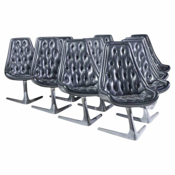 chromcraft star trek mid century chairs - set of 10