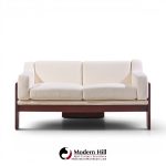 claudio salocchi for sormani mid century rosewood and bouclé settee sofa