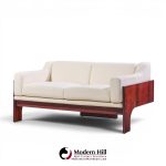 claudio salocchi for sormani mid century rosewood and bouclé settee sofa