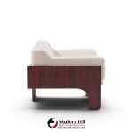 claudio salocchi for sormani mid century rosewood and bouclé settee sofa