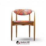 dan johnson for selig viscount mid century brass and walnut chair