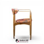 dan johnson for selig viscount mid century brass and walnut chair