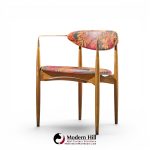 dan johnson for selig viscount mid century brass and walnut chair