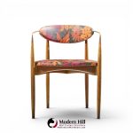 dan johnson for selig viscount mid century brass and walnut chair