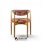 dan johnson for selig viscount mid century brass and walnut chair