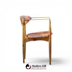 dan johnson for selig viscount mid century brass and walnut chair